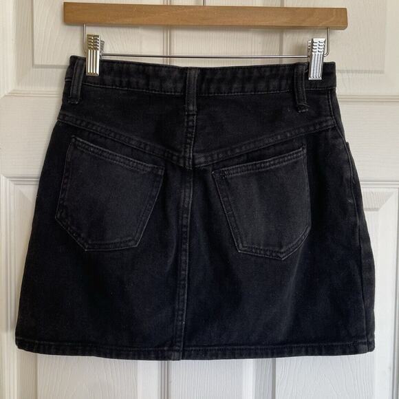 J. Galt by Brandy Melville Black Cotton Button Fly Denim Mini Skirt Medium Y2K - Picture 4 of 9